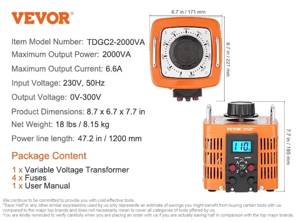 Spänningsomvandlare, Automatisk Variabel, AC Spänningsregulator, 500VA Meter-B