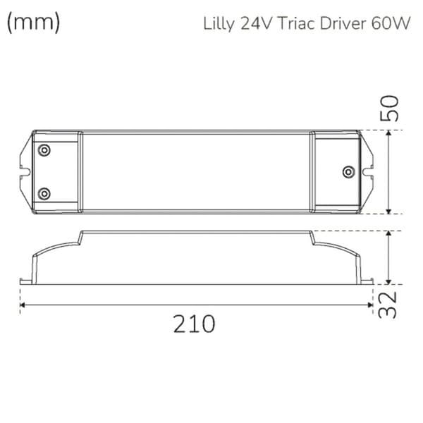 Lilly Driver Transformer til LED strip 24V 0-60W IP20