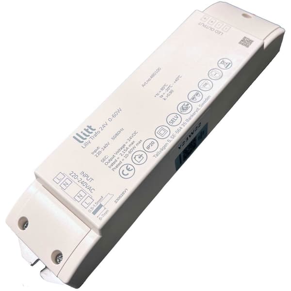 Lilly Driver Transformer til LED strip 24V 0-60W IP20