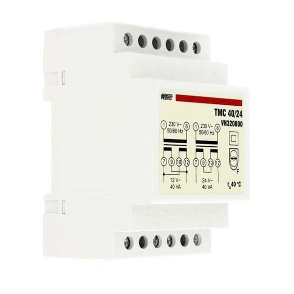 MODULÄR SÄKERHETSTRANSFORMATOR TMC 40/24 DUBBEL ISOLERING 40VA 12/24V VN320800