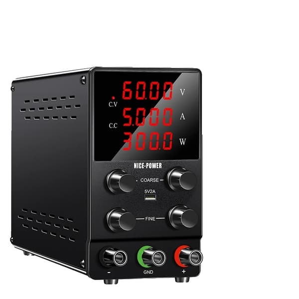 Lab Strømforsyning, 30V 10A Udgivelse, USB 5V 2A Opladning,SPS3010 Hvid, AC 220V