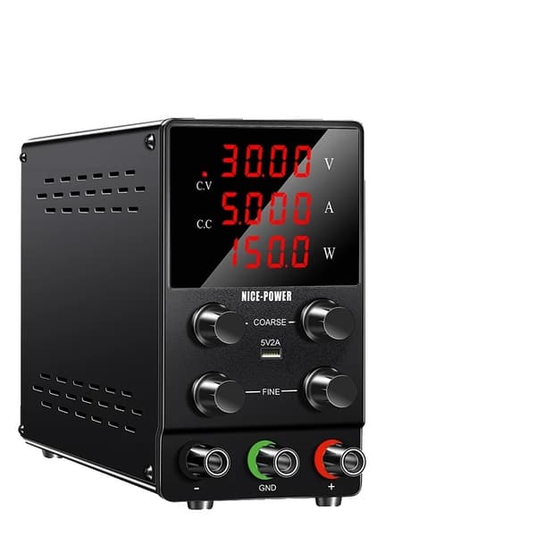 Laboratoriovirtalähde, 30V 10A lähtö, USB 5V 2A lataus,AC 220V, SPS3010 Valkoinen SPS305 black