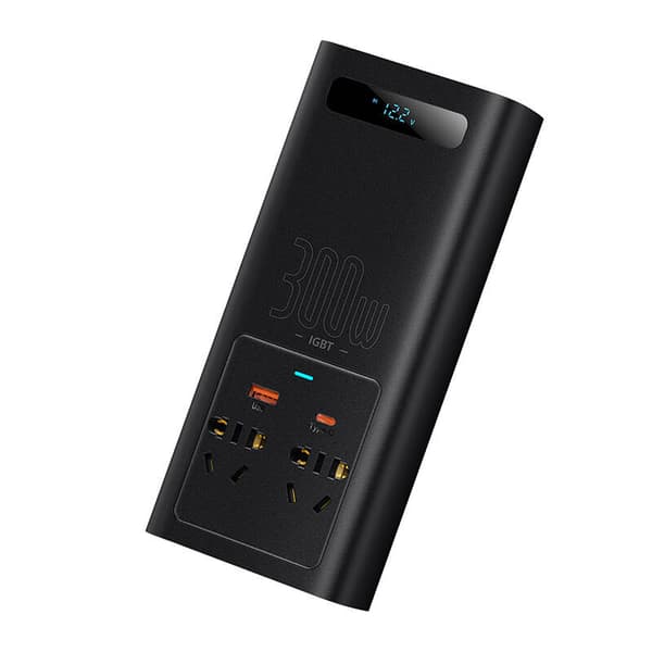 Power Inverter Baseus 300W (220V CN/EU) (svart)