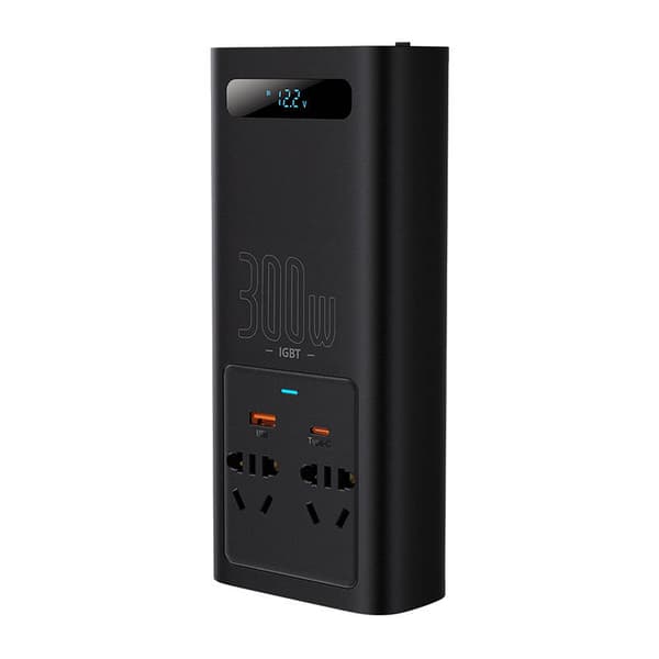Power Inverter Baseus 300W (220V CN/EU) (svart)