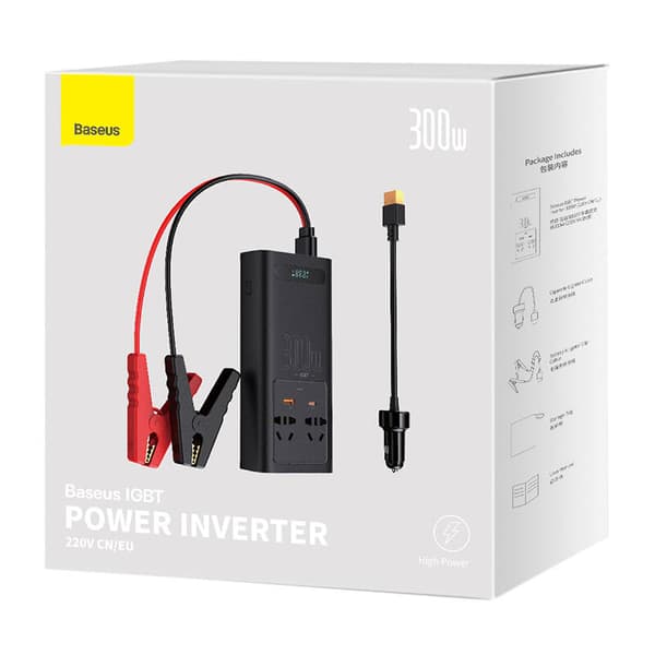Power Inverter Baseus 300W (220V CN/EU) (svart)