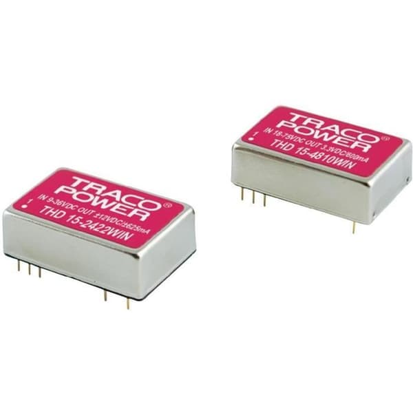 DC/DC-omvandlare för tryckta kretsar TracoPower THD 15-4810WIN 48 V/DC 3,3 V/DC 4 A 15 W Antal utgångar: 1 x 1