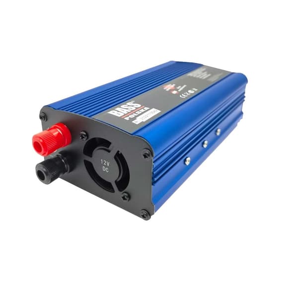 Spændingsomformer 12 V - 230 V, modificeret sinus, 600 W/1200 W, blå