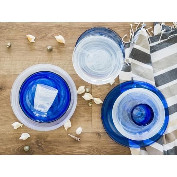 H&H H & H Alabaster Set platta plattor, koboltblå - 3801