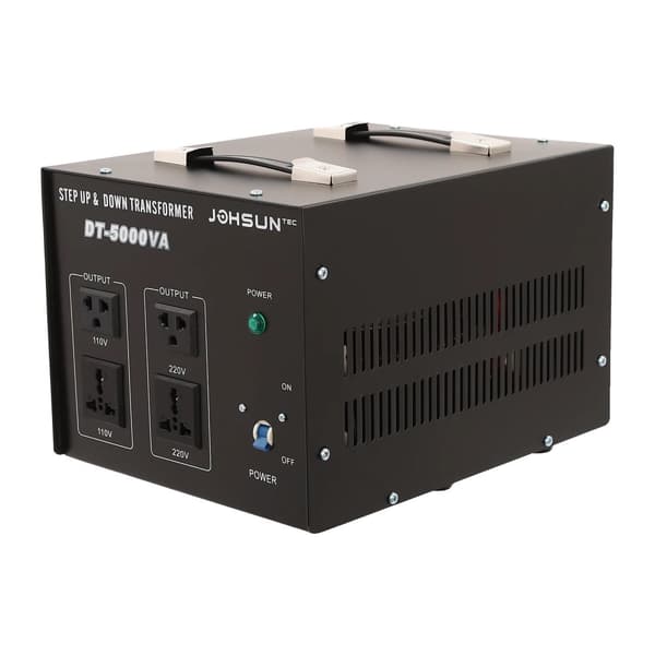 Spændingsomformer Transformer, 4500W Effekt, Dobbelt US og EU Stik,sort