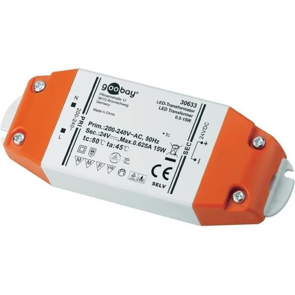 LED-transformator DC 24 V drift 0,5 - 15 W Goobay 30633