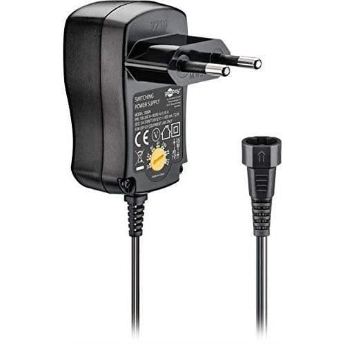 Goobay 53995 3 V - 12 V universell strömförsörjning, svart, 1,8 m kabellängd