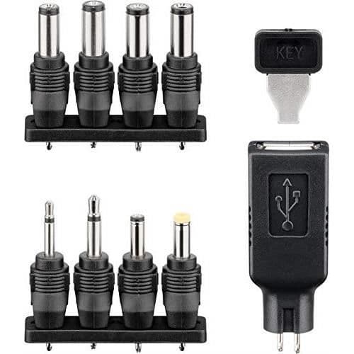Goobay 53995 3 V - 12 V universell strömförsörjning, svart, 1,8 m kabellängd