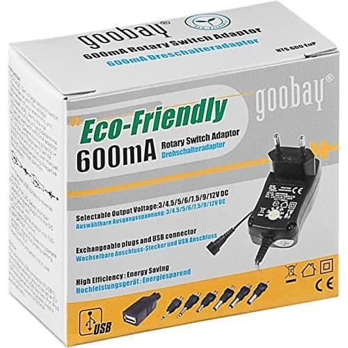 Goobay 53995 3 V - 12 V universell strömförsörjning, svart, 1,8 m kabellängd