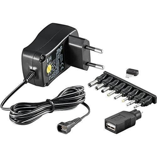 Goobay 53995 3 V - 12 V universell strömförsörjning, svart, 1,8 m kabellängd
