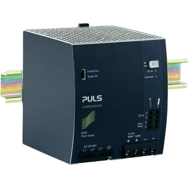 DIN-skena strömförsörjningsutgång 48 V/DC 20 A 960 W - PULS - QT40.481 - Strömförsörjning - DIN-skena