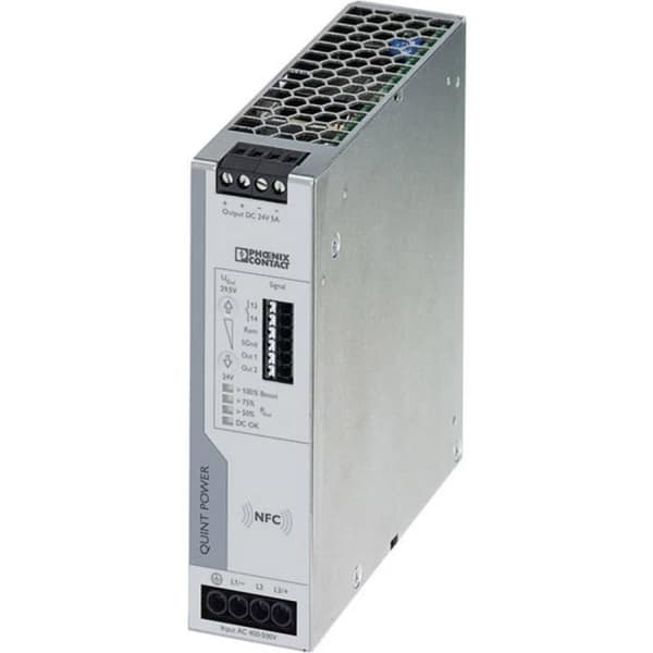 Strömförsörjning - PHOENIX CONTACT - QUINT4-PS/3AC/24DC/5 - 120 W - Vit - Rektangulär - Inomhus