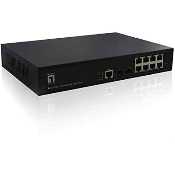 Nätverksswitch - LEVELONE - GEL-1061 - 8 Gigabit Ethernet-portar - 2 SFP-platser - 6KV skydd