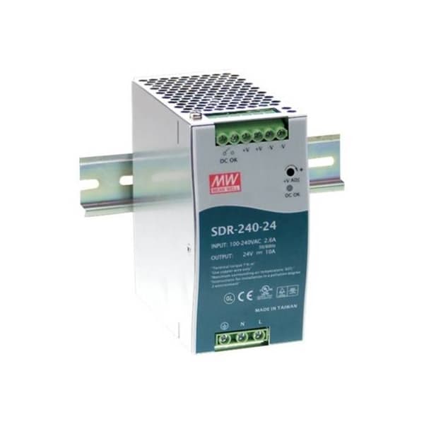 Mean Well SDR-240-serien SDR-240-48 Strömförsörjning (DIN-skena monteringsbar) AC 115-230 V 240 Watt Active PFC