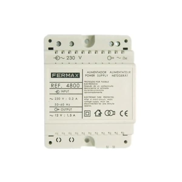 Strömförsörjning 12VAC / 1.5A DIN4. FERMAX 4800