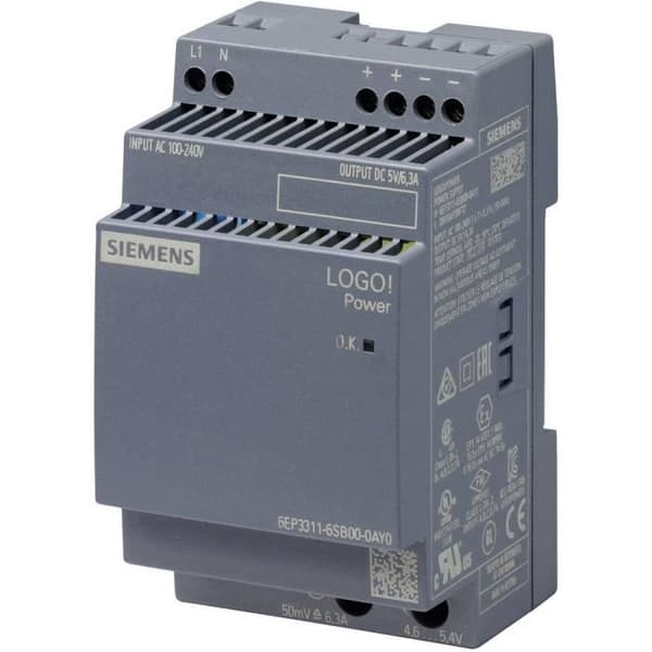 DIN-skena strömförsörjning Siemens 6EP3311-6SB00-0AY0 5 V-DC 6,3 A 31,5 W - Strömförsörjning - SIEMENS Multifärg