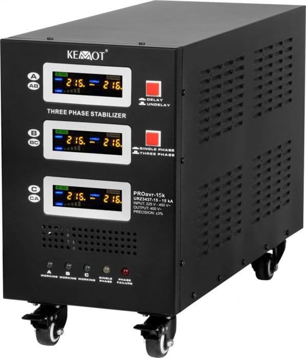 Elektronisk spänningsregulator Kemot - URZ3437-15 - Automatisk trefas spänningsstabilisator PROavr-15k