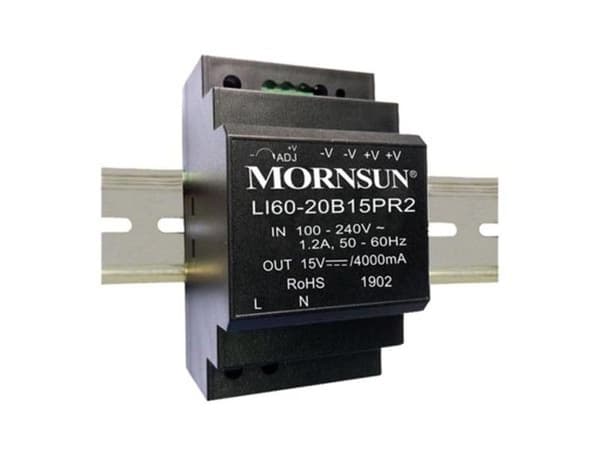 Mornsun Industrial DIN-skena strömförsörjning - enkel utgång - 60 W - 12 V - 4,5 A