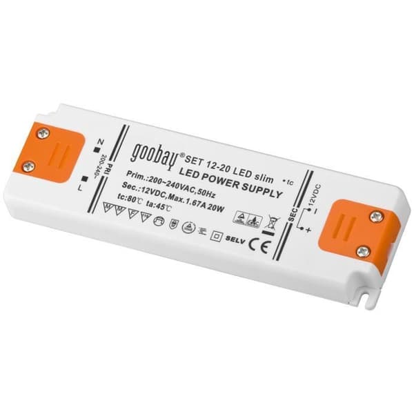 Transformator för LED - GOOBAY - 20W - Konstant spänning LED strömförsörjning