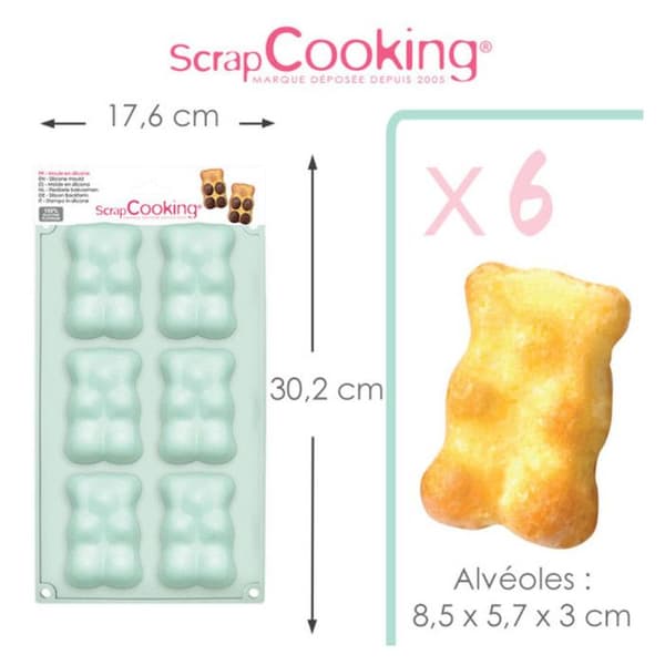 Scrapcooking Pack med 6 silikonformar 3000 Bears - 3700392430009