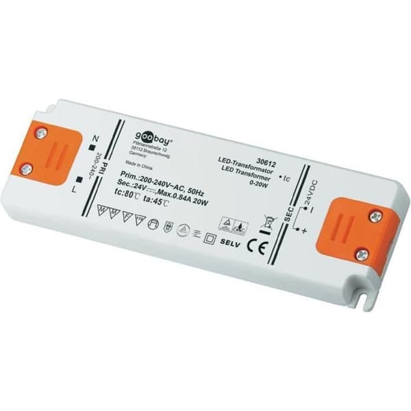 LED-transformator - Goobay 30612 - DC 24 V - 0-20 W