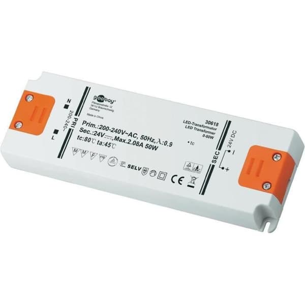 Transformator LED - Goobay - 30618 - 24 V - 50 W - Inomhus