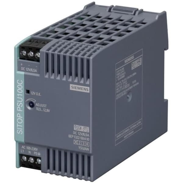 Matningsaggregat DIN-skena - SIEMENS - SITOP PSU100C - 12 V - 6,5 A - 78 W Multifärg