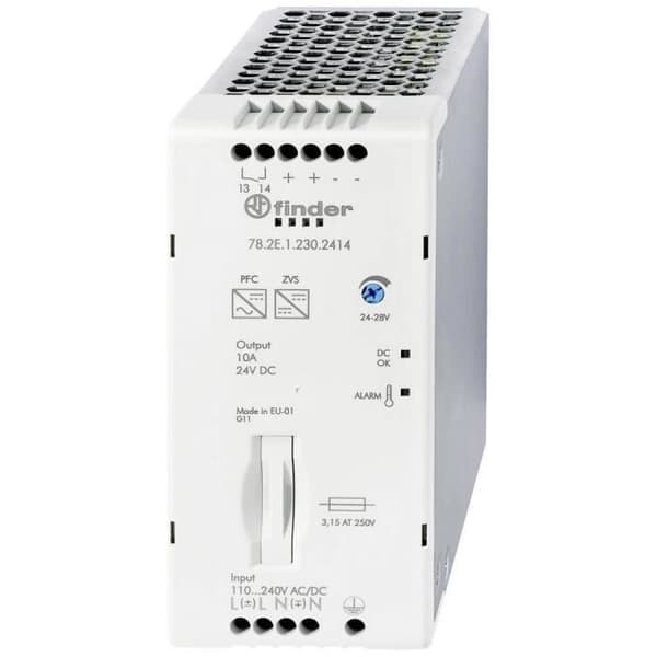Finder 78.2E.1.230.2414 Matningsskena DIN 24 V/DC 10.8 A 240 W Innehåll 1 st.