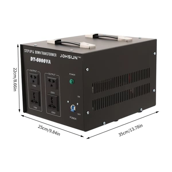 Spänningsomvandlare, 5000 W, Steg Upp/Ned Omvandlare, 220V till 110V,svart