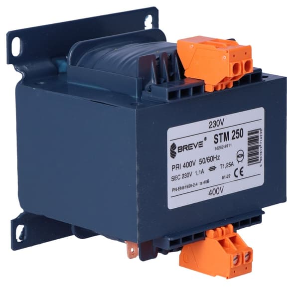 Enfaset transformer STM 250VA 400/230V IP00 adskillende eller sikkerheds med etkammerramme