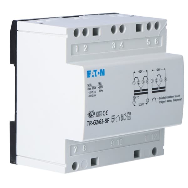 Transformator 230V, utgång 12–24 V, 5, 2–2, 6 A TR-G2/63-SF