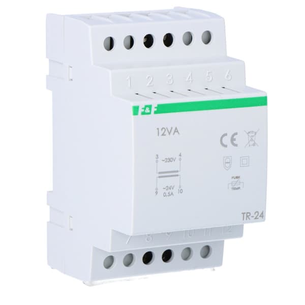 Nettransformer TR-24 udgangsspænding 24VA, I=0,5A, udgangseffekt 12VA