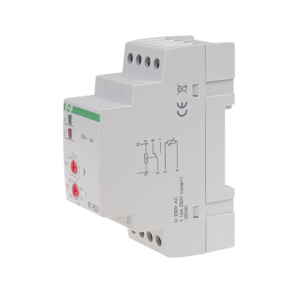 Temperaturregulator RT-821 med givare i set, temperaturregleringsområde: -4÷5°C, kontakter: 1P, I=16A, 2 moduler