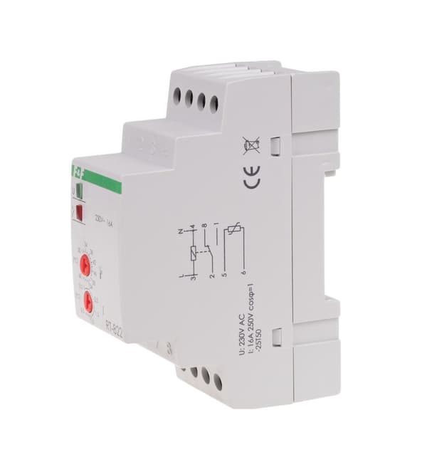 Temperaturregulator RT-822 med givare i set, temperaturregleringsområde: 30÷60°C, kontakter: 1P, I=16A, 2 moduler