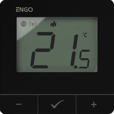 Internet-temperaturregulator, ENGO E25-230B, Ytmonterad, ZigBee/868MHz, 230V, Svart