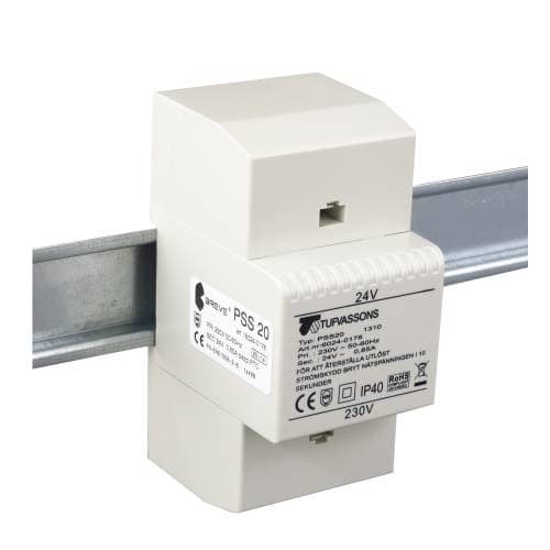 Enfastransformator PSS 63 230/24V IP30 för DIN-skena TH-35 i modulärt hölje