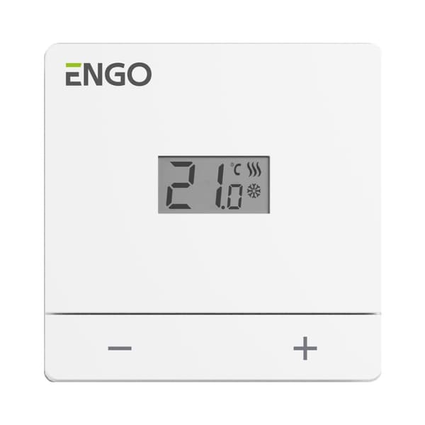 Batteridriven temperaturregulator, ENGO EASY-BATW, 24 timmar, utanpåliggande, vit