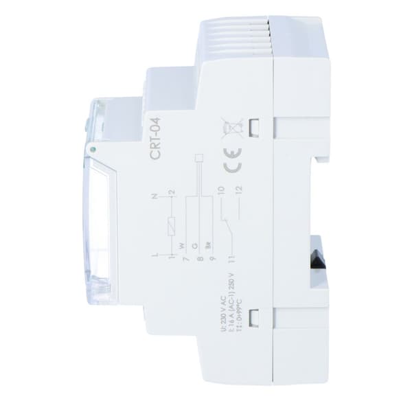 Digital temperaturregulator CRT-04, reglerområde 0-60° C, med inbyggd givare, I=16A, 3 moduler