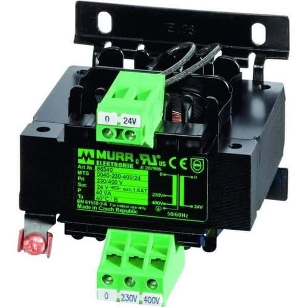 Säkerhetstransformator - MURR ELEKTRONIK - 86341 - 1 x 230 V/AC - 1 x 24 V/AC - 63 VA