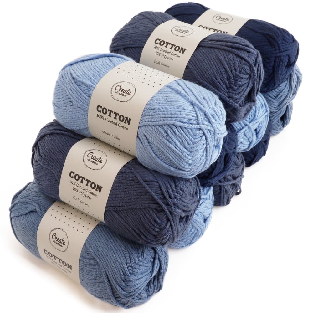 12-pack Bomull 8/9 Garn 100 g I Love Blue Adlibris