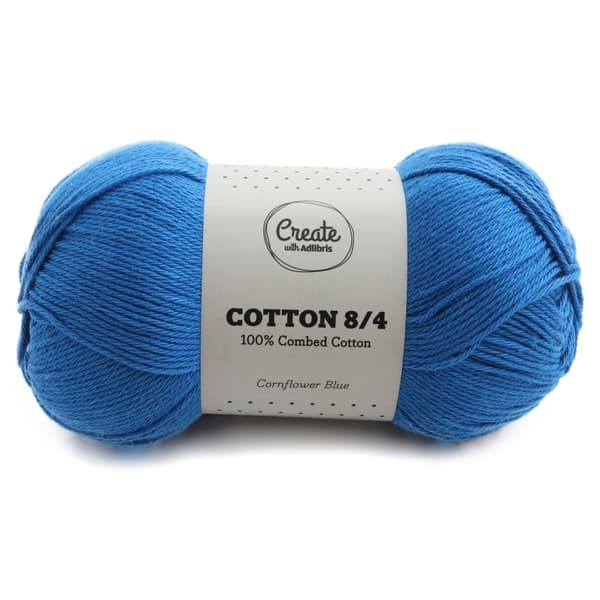Cotton 8/4 Garn 100 g Cornflower Blue A096 Adlibris