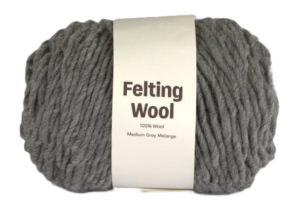 Felting Wool 100 g Medium Grey Melange A114 Adlibris