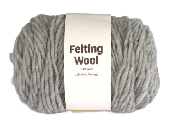 Felting Wool 100 g Light Grey Melange A113 Adlibris