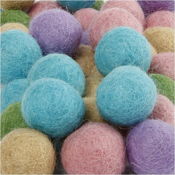 Ullpärlor dia 20 mm Mix 64 st Pastell Harmoni
