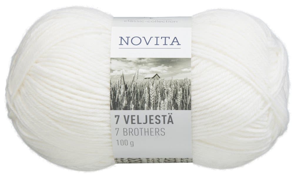 7 Bröder Garn Ullmix 100 g vit 011 Novita