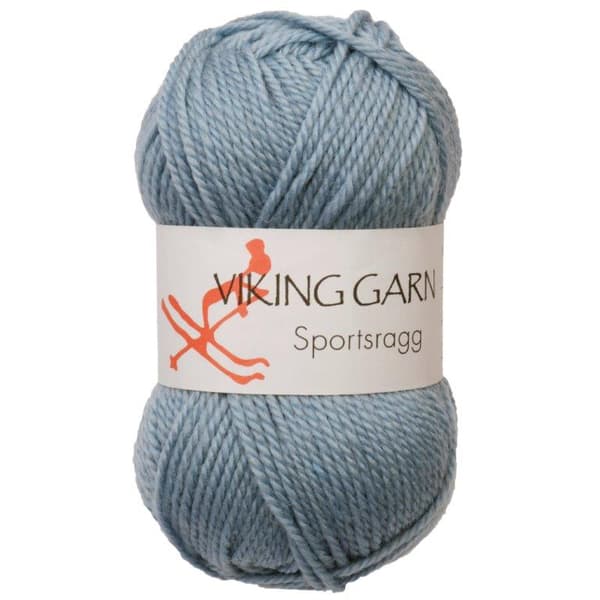 Sportsragg Garn Ullmix 50 g Ljus jeansblå 524 Viking Garn